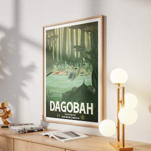 Star Wars Travel Print: Dagobah Yoda Retro Vintage Fantasy Wall Art Movie Poster Gift image 2