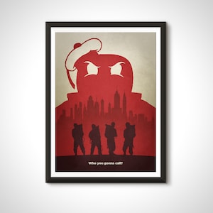 Ghostbusters Movie Poster Stay Puft Marshmallow Man Print - Home Decor Wall Art Gift