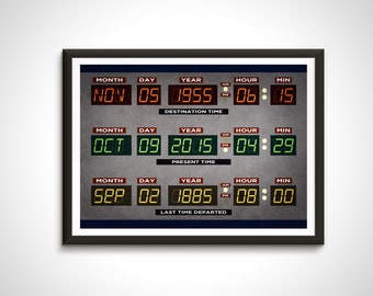 Back to the Future Movie Poster Time Circuits Personalised Customized Print - Home Decor Wall Art Gift
