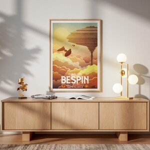 Lámina de viaje de Star Wars: Bespin, Ciudad Nube, Arte de pared retro vintage de fantasía, Póster de película, Regalo
