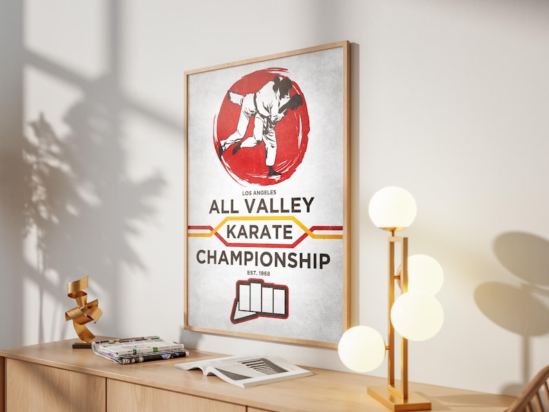 Póster de la película Cobra Kai Karate Kid: Impresión artística retro para decoración del hogar con LaRusso Lawrence (All Valley) imagen 2