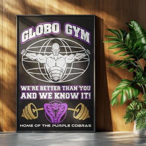 Dodgeball Movie Poster: Globo Gym Fitness Retro Ad Home Decor Wall Art Print Gift