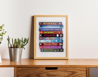 Póster de la película de Tim Burton en VHS: Impresión artística minimalista y nostálgica para pared, ideal para regalar.