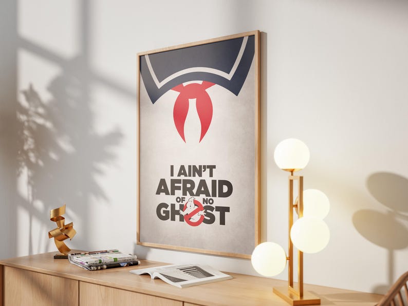 Poster Ghostbusters: citazione famosa Stay Puft Marshmallow Man, decorazione da parete retrò, regalo per la casa immagine 3