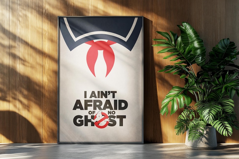 Poster Ghostbusters: citazione famosa Stay Puft Marshmallow Man, decorazione da parete retrò, regalo per la casa immagine 1