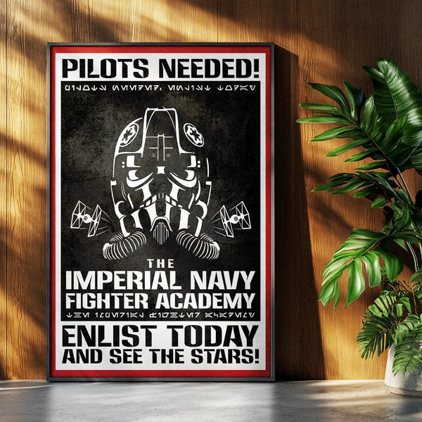 Star Wars Film Poster: Pilot Imperium RetroPropaganda Sci-Fi Wand Kunst Druck Geschenk