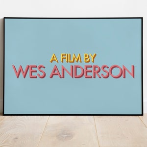 Geschreven door Wes Anderson filmposter minimalistische print - muurkunst verjaardag huwelijksverjaardag