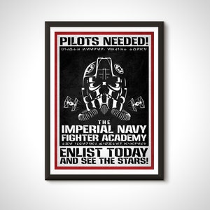 Star Wars Movie Poster Galactic Empire Propaganda Imperial Navy Stormtrooper Recruitment Print - Home Decor Wall Art Gift
