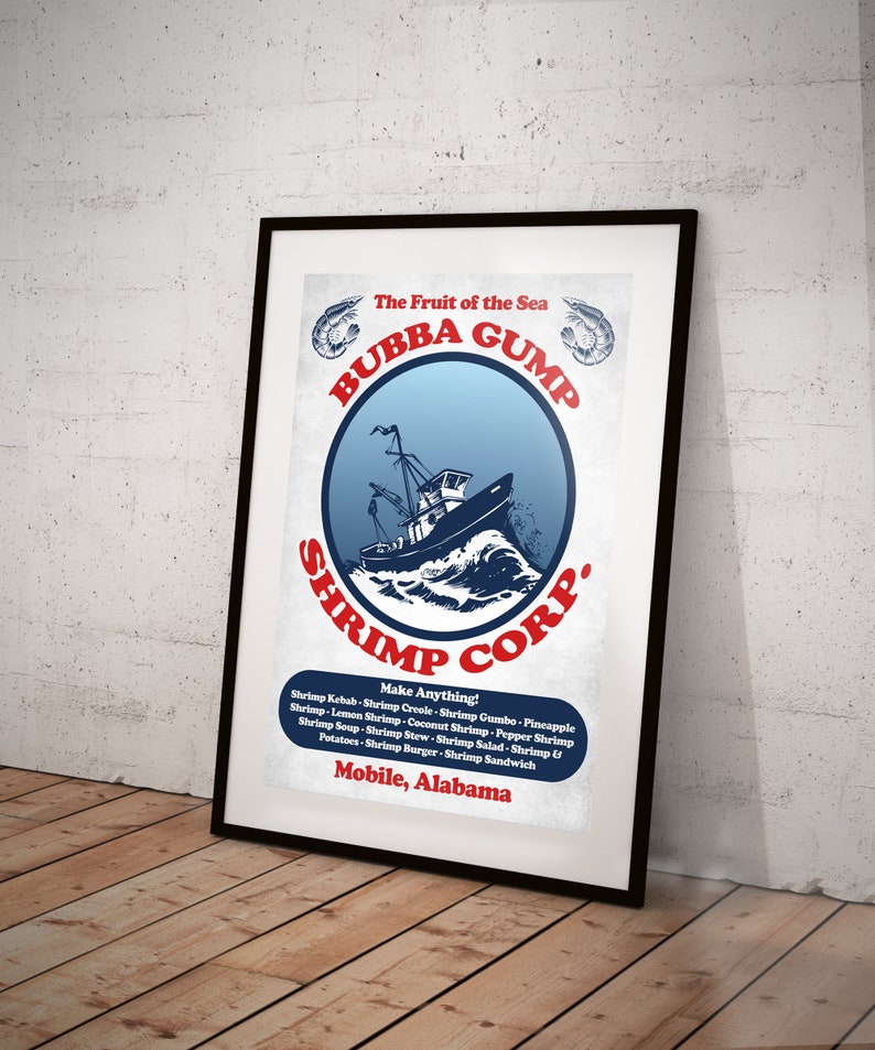 Forrest Gump Movie Poster Bubba Gump Shrimp Print Home Decor Etsy Canada