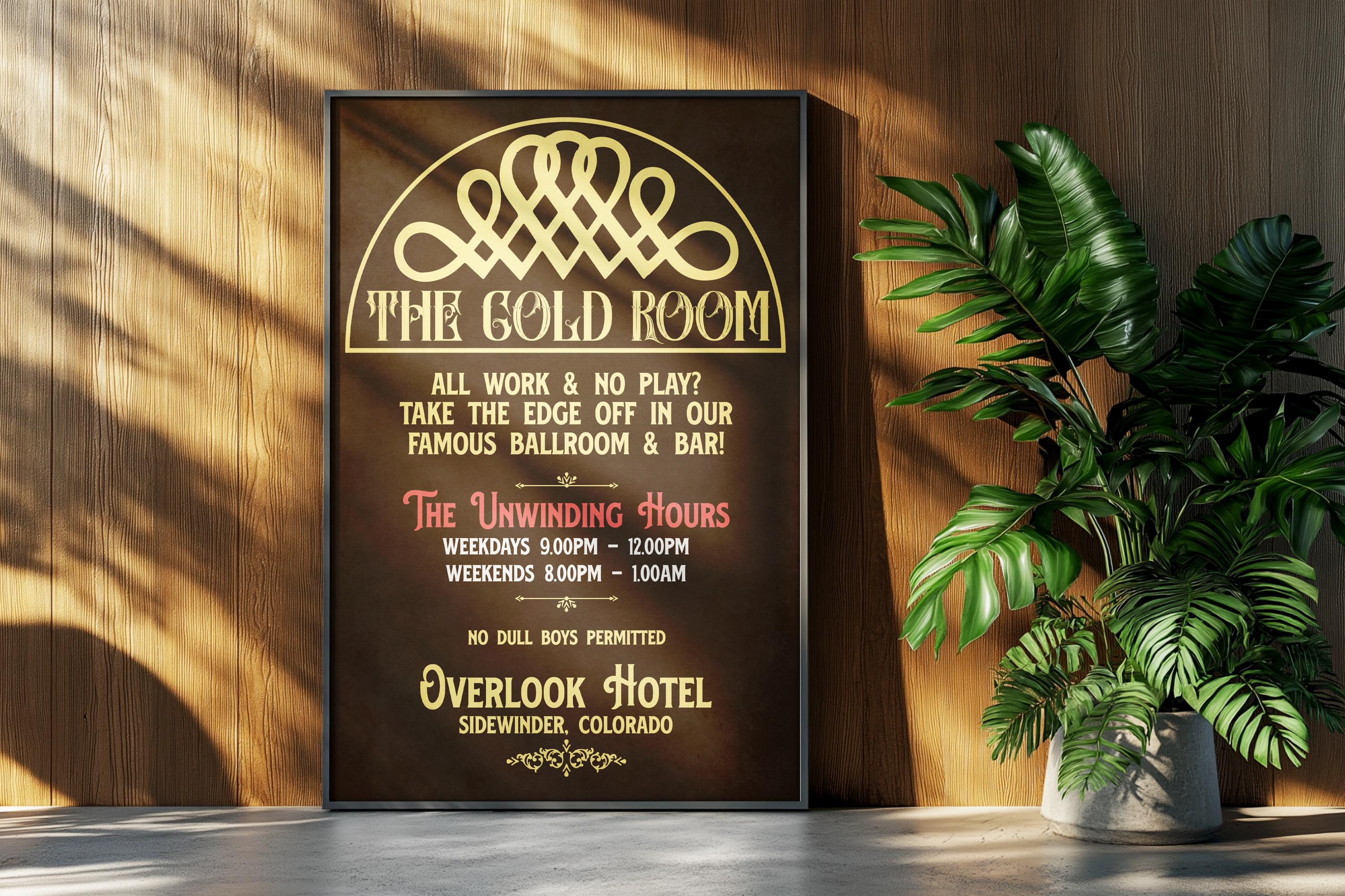 Targa Metallica Vintage The Overlook Hotel 30x20 Cm - Decorazione Parete Per Casa, Cucina, Garage