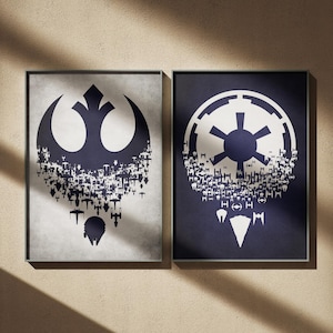 Star Wars Minimalist Film Poster Set: Rebellenallianz Galaktisches Imperium Retro Wand Kunst Druck
