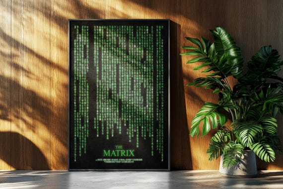 The Matrix Movie Poster: Minimalist 90s Film Print Retro Vintage Minimalism Wall Art Gift