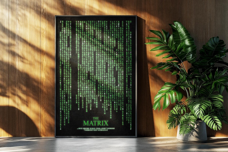 Matrix Poster: Minimalistisch 90er Jahre Film Print Retro Vintage Minimalismus Wandkunst Geschenk Bild 1