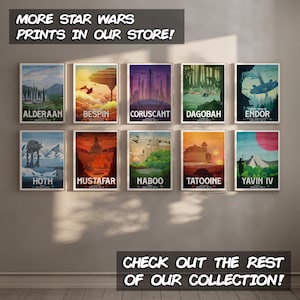 Star Wars Travel Print: Dagobah Yoda Retro Vintage Fantasy Wall Art Movie Poster Gift image 5
