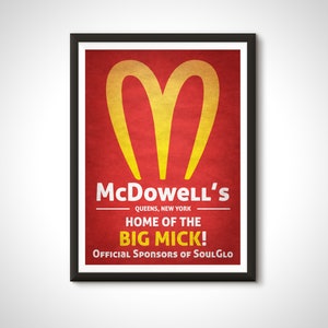 Coming to America Movie Poster McDowells Soul Glo Advert Print - Home Decor Retro Ad Wall Art Gift