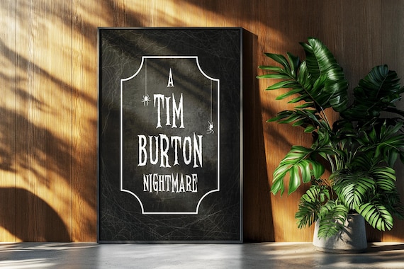 Tim Burton Movie Poster: Director Minimalist Film Print Retro Vintage Minimalism Wall Art Gift