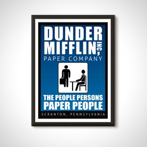 The Office TV Show Movie Poster Dunder Mifflin Advert Print - Home Decor Retro Ad Wall Art Gift