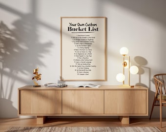 Custom Poster: Personalized Bucket List Checklist Wall Art Home Decor Birthday Anniversary Gift