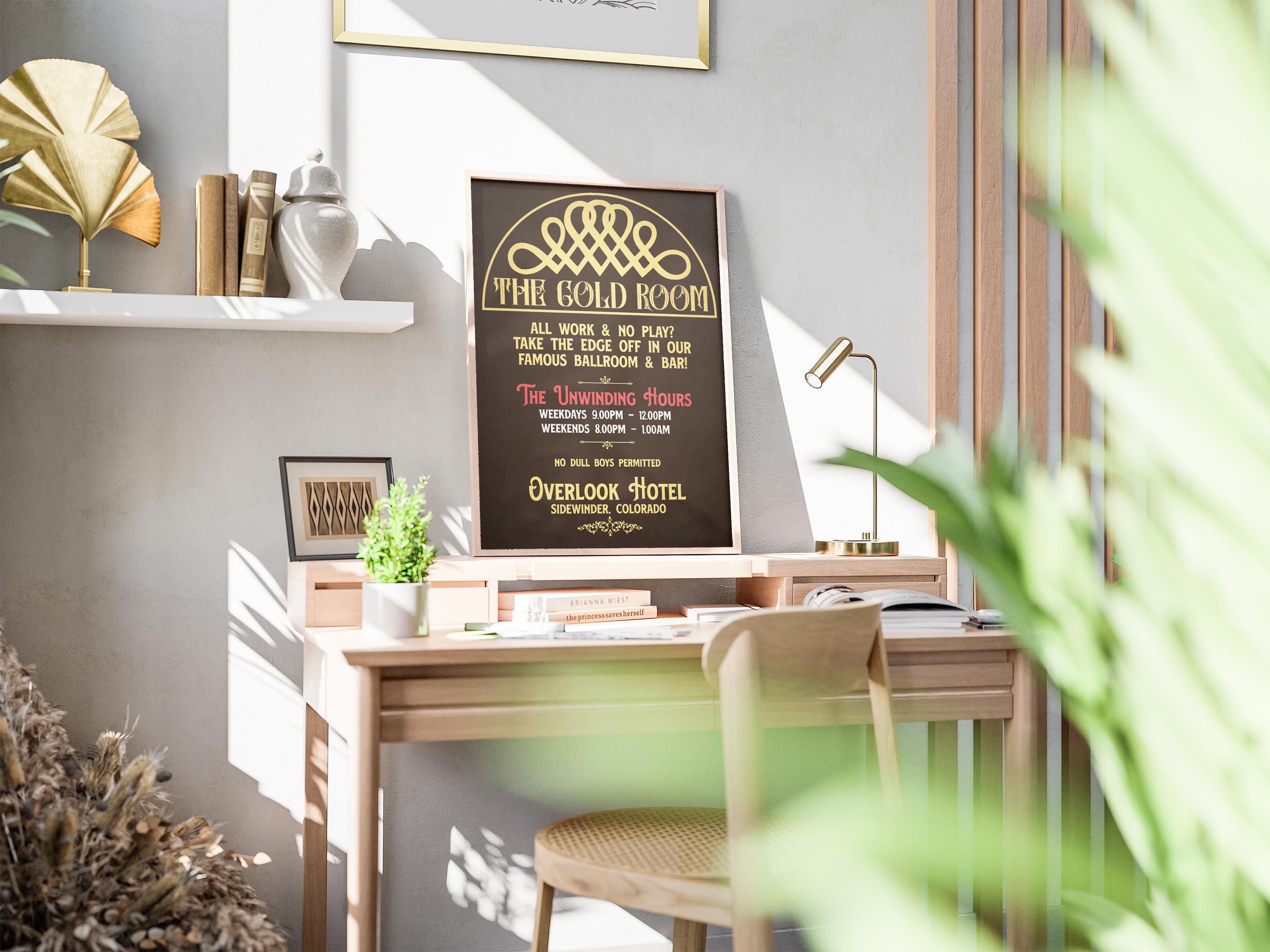 The Shining Movie Poster: Overlook Hotel Gold Room Retro Kitchen