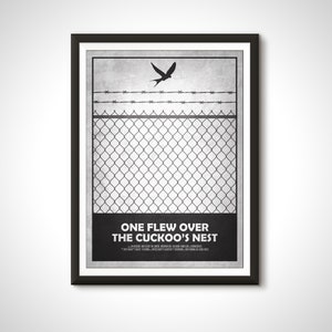 Einer flog über das Kuckucksnest Minimalistisches Druckklassiker Filmplakat - Wohnkultur Wandkunst Geschenk
