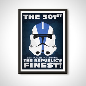 Star Wars Movie Poster Galactic Republic Propaganda Clone Trooper 501st Commander Cody Print Home Decor Wall Art Gift image 1