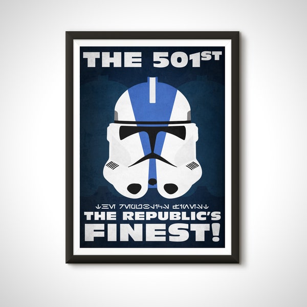 Star Wars Movie Poster Galactic Republic Propaganda Clone Trooper 501st Commander Cody Print - Home Decor Wall Art Gift