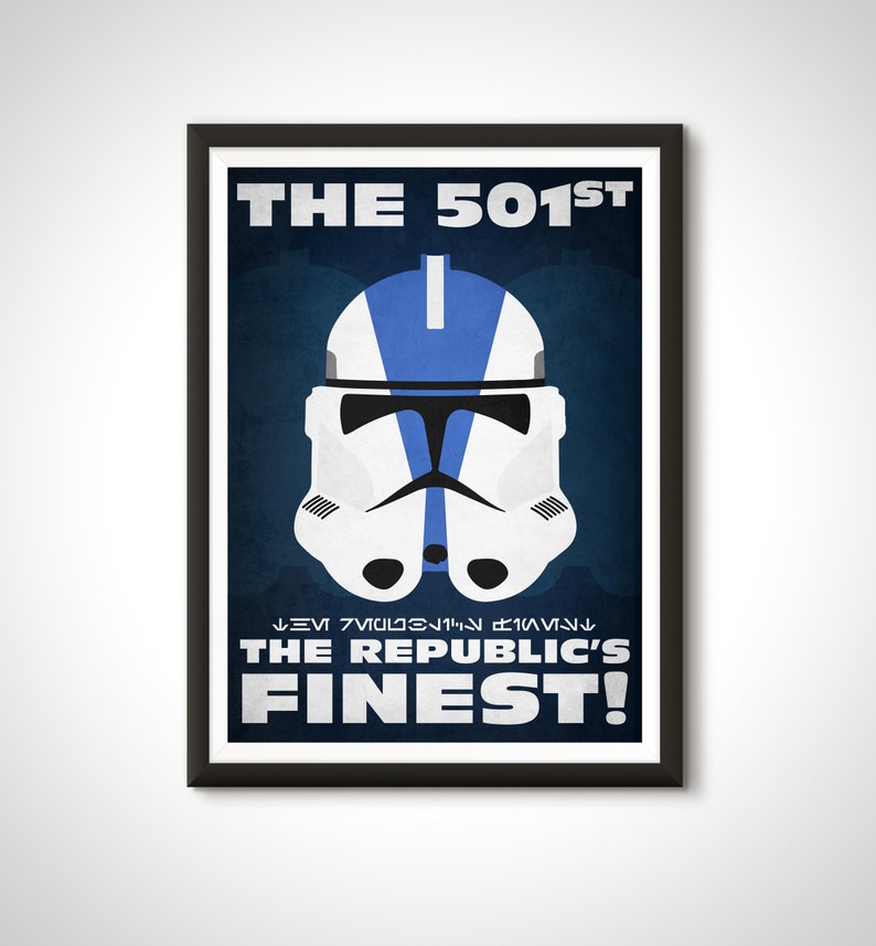 Star Wars Movie Poster Galactic Republic Propaganda Clone Trooper 501st Commander Cody Print Home Decor Wall Art Gift image 1