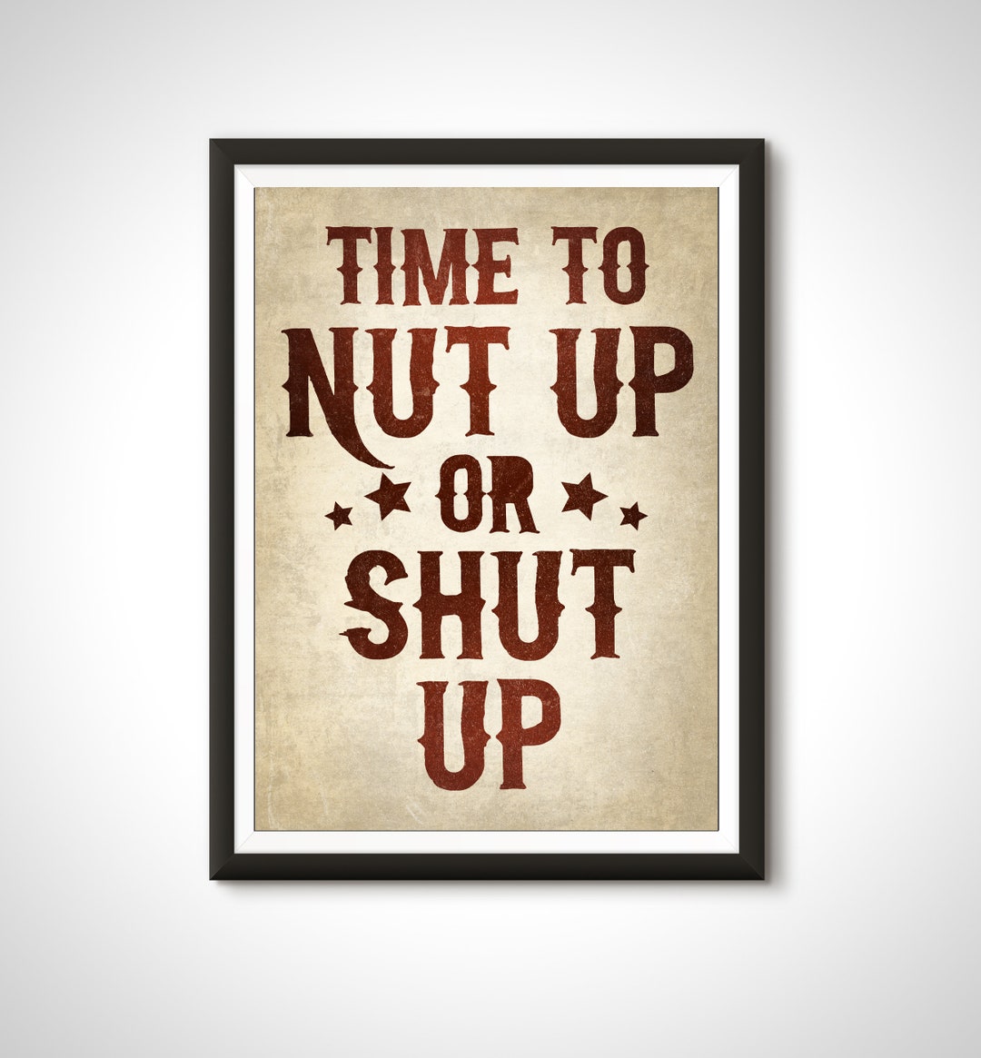 Zombieland Movie Poster Nut up Tallahassee Typography Quote Print Home