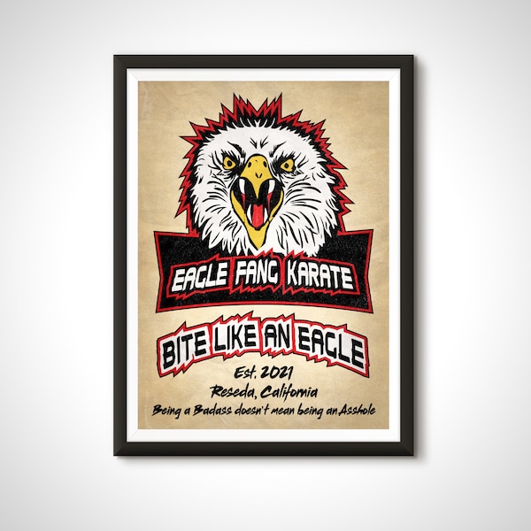 Karate Kid Cobra Kai Movie Poster Eagle Fang Print - Home Decor Wall Art Gift