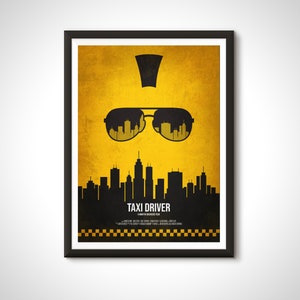 Taxi Driver Minimalist Print Robert De Niro Movie Poster - Home Decor Wall Art Gift