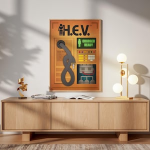 Half Life Poster: HEV Suit Station Black Mesa Gaming Retro Ad Home Wall Art Print Gift