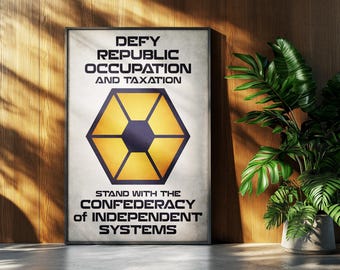 Star Wars Movie Poster: Separatist Trade Federation Retro Propaganda Sci-Fi Wall Art Print Gift