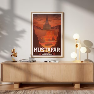 Star Wars Travel Print: Mustafar Darth Vader Retro Vintage Fantasy Wall Art Movie Poster Gift