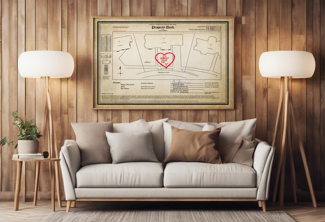 Wandavision TV Movie Poster Westview House Plan Print Marvel