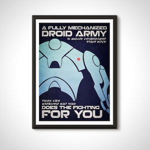 Star Wars Movie Poster Separatist Propaganda Battle Droid Army Print - Home Decor Wall Art Gift