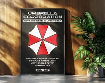 Resident Evil Poster: Umbrella Corporation Retro Anzeige Home Decor Wand Kunst Druck Geschenk