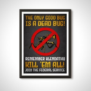 Starship Troopers Movie Poster Mobile Infantry Propaganda Arachnid Klendathu Print - Home Decor Wall Art Gift
