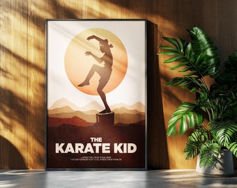 Karate Kid Movie Poster: 80s Martial Arts Minimalist Print Retro Vintage Minimalism Wall Art Gift
