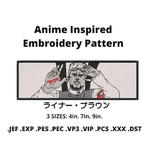 Embroidery File | Anime Inspired Embroidery | Instant Download | Machine embroidery | Digital Anime File | Multiple Sizes