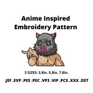 Embroidery File | Anime Inspired Embroidery | Instant Download | Machine embroidery | Digital Anime File | Multiple Sizes