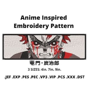Embroidery File | Anime Inspired Embroidery | Instant Download | Machine embroidery | Digital Anime File | Multiple Sizes