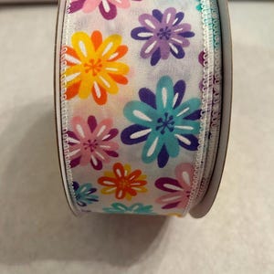 Spring Floral Wired Ribbon, 2.5” Floral Ribbon, Floral Wired Ribbon, 2.5” Wired Ribbon, Spring Ribbon, Summer Ribbon