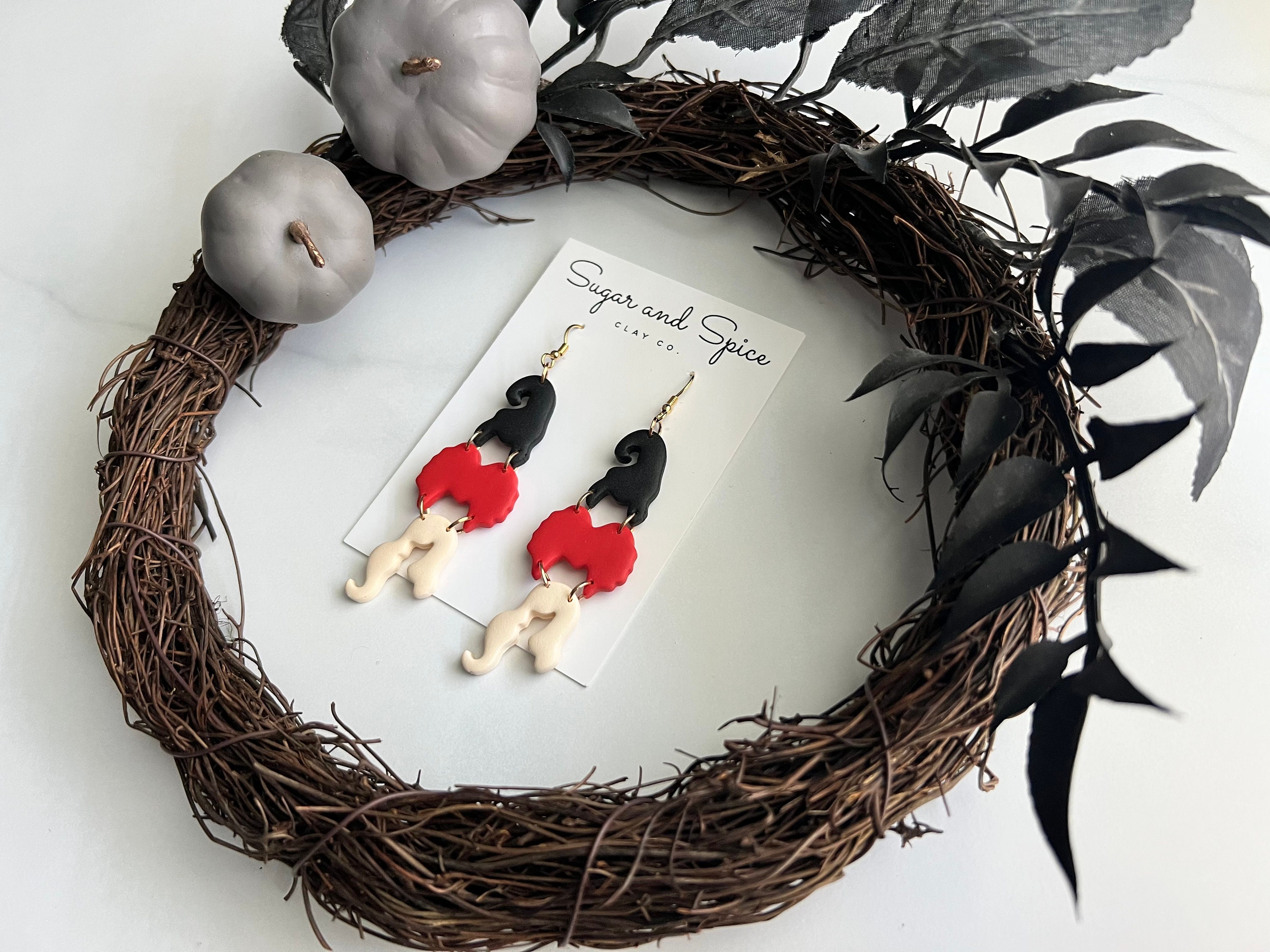 Hocus Pocus, Sanderson Sisters Earrings, Polymer Clay Earrings, Salem, Halloween, Halloween