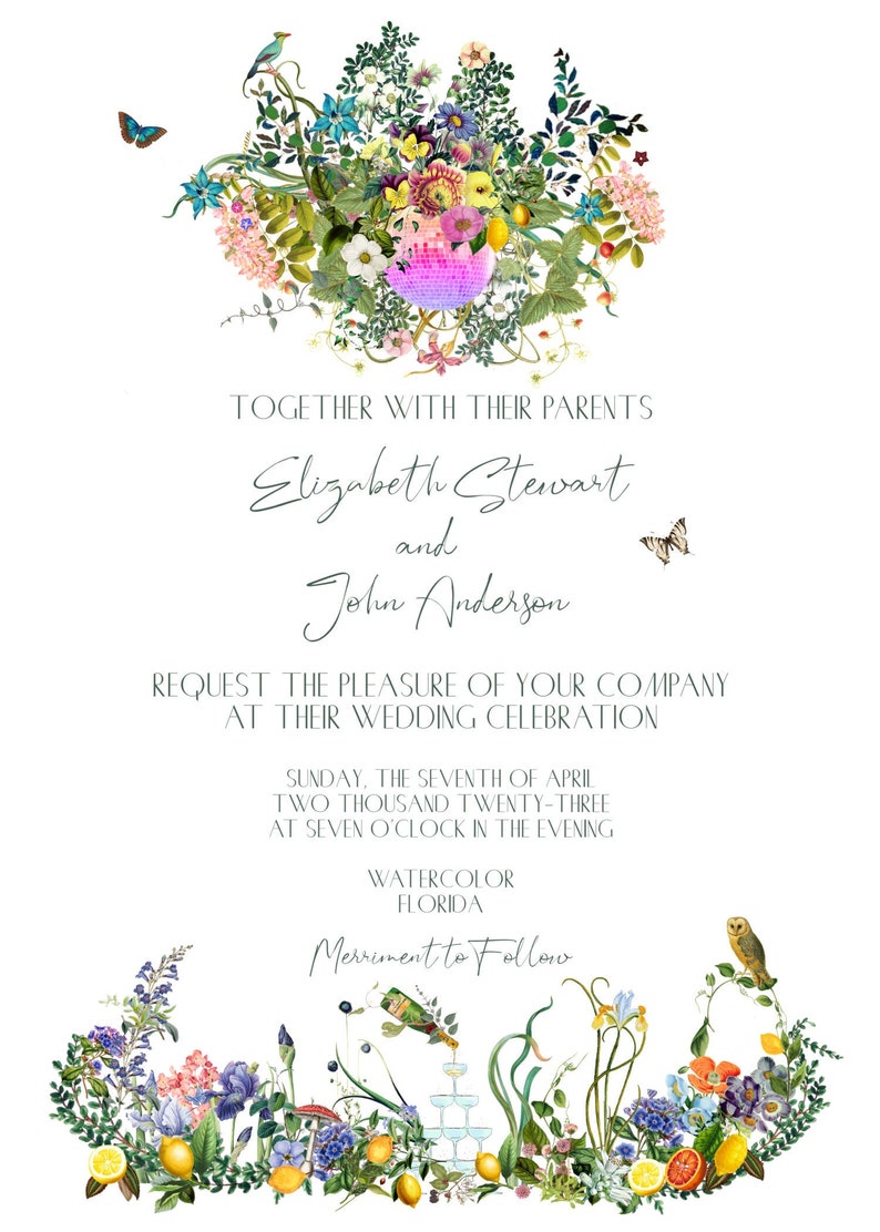 Blank Invitations Canva Template for Wedding Invitation and RSVP With