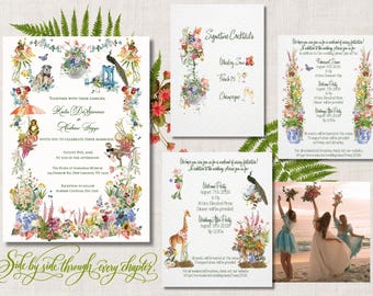 Grandmillennial Floral Wedding Invitation Suite | Custom Digital Design