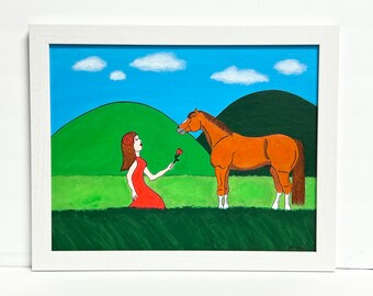 A Rose Maiden And Her Chestnut Horse