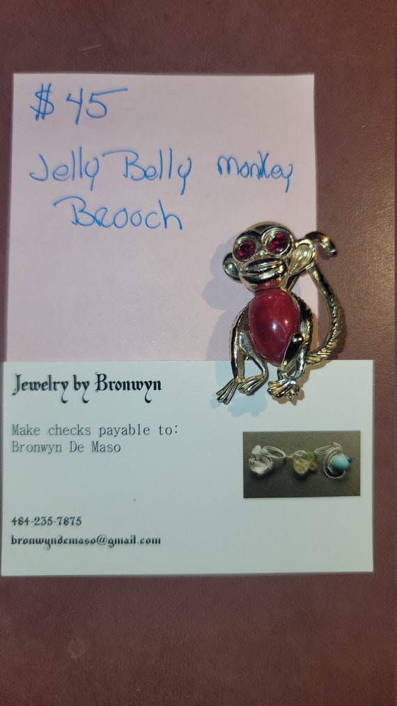 Jelly Belly Monkey Brooch