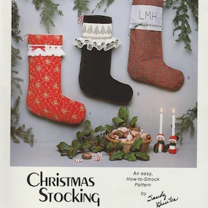Christmas Stocking by Sandy Hunter - An easy, How-to-Smock pattern