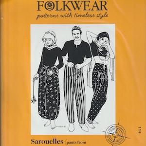 Sarouelles - Sewing pattern for Pants from Turkey, Africa & India by Folkwear