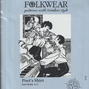 Poet's Shirt from 1820's-1830's - Pattern for shirt for Men & Women by Folkwear